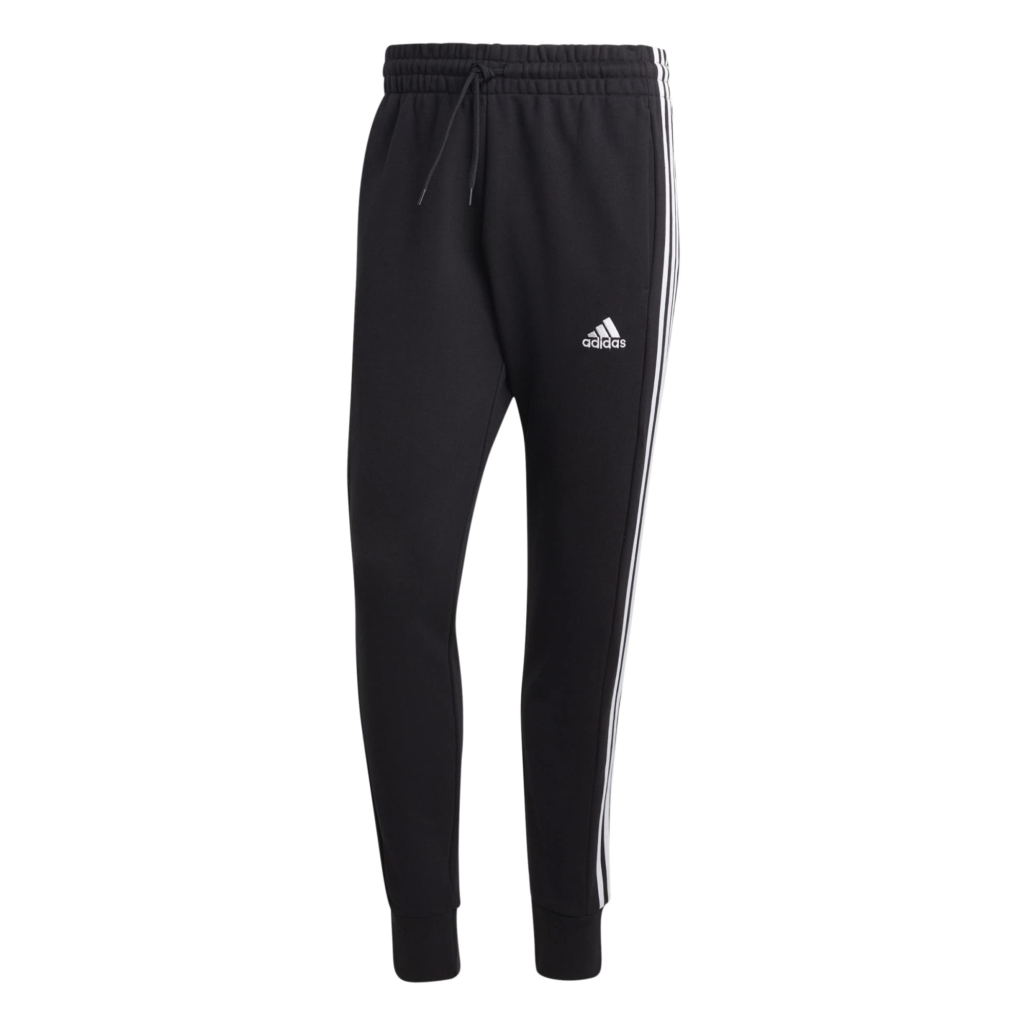 adidasMen's Essentials French Terry Joggers, Black/White, XL