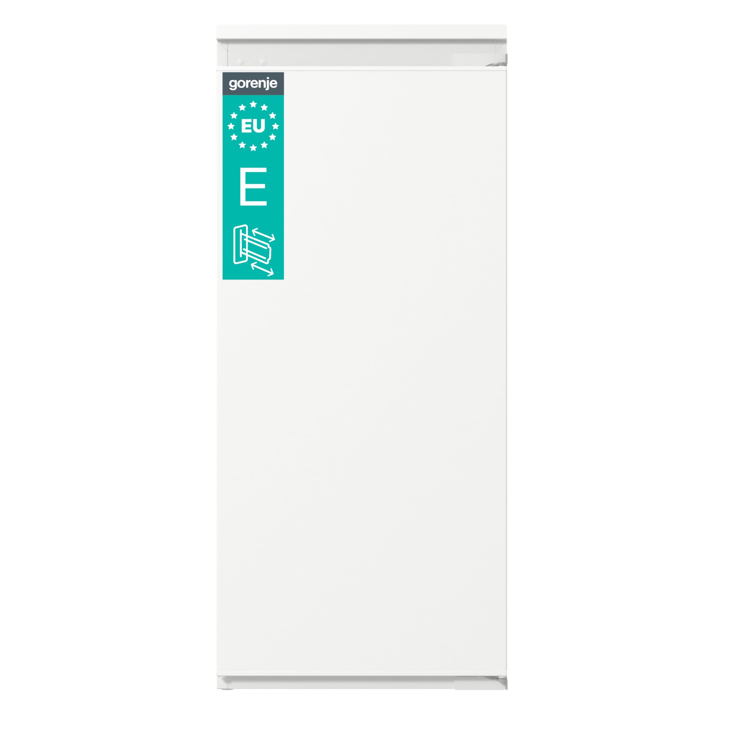 Gorenje RBI512E21 EinbauTischkühlschrank mit Gefrierfach, 122cm Nische, Schlepptürscharnier, 179L(163L plus 16L), Inverter, CrispZone, Türalarm, LED Licht, BxHxT: 54×122,1×54,5 cm, Weiß
