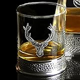 English Pewter Company Regal Stag Whisky Tumbler Glass with Pewter Base [DEC033] - Image 2