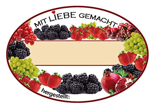 25 con marmellate Etichette fatto con amore Ovale...