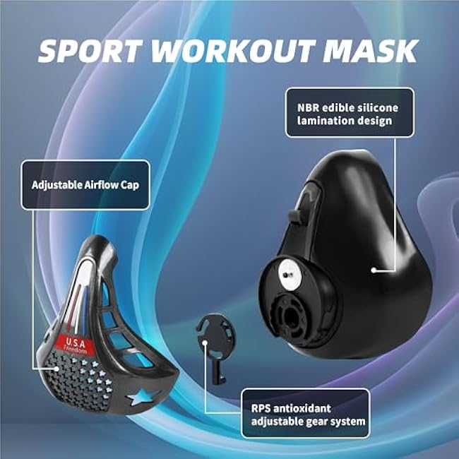 High Altitude Mask,Workout Training Mask£¬Training Mask- Suitable for Gym, Cardio, Fitness, Running, Endurance and HIIT Training