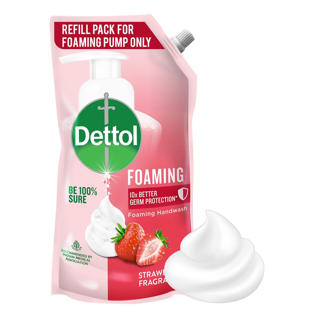 Dettol Foaming Handwash Refill - Strawberry, 700ml | Rich Foam | Moisturizing Hand Wash | Soft on Hands