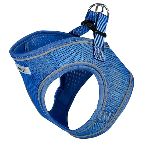 Bunty Voyage Dog Harness, Large - Anti Pull, Escape Proof Harness, Lightweight & Durable, Reflective Trim, Breathable Padded Mesh, Easy Fit, Lead Attachment - Large, Blue