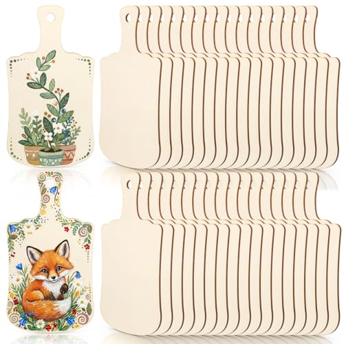 Set de 36 mini tablas de cortar de madera con mango miniatura 1