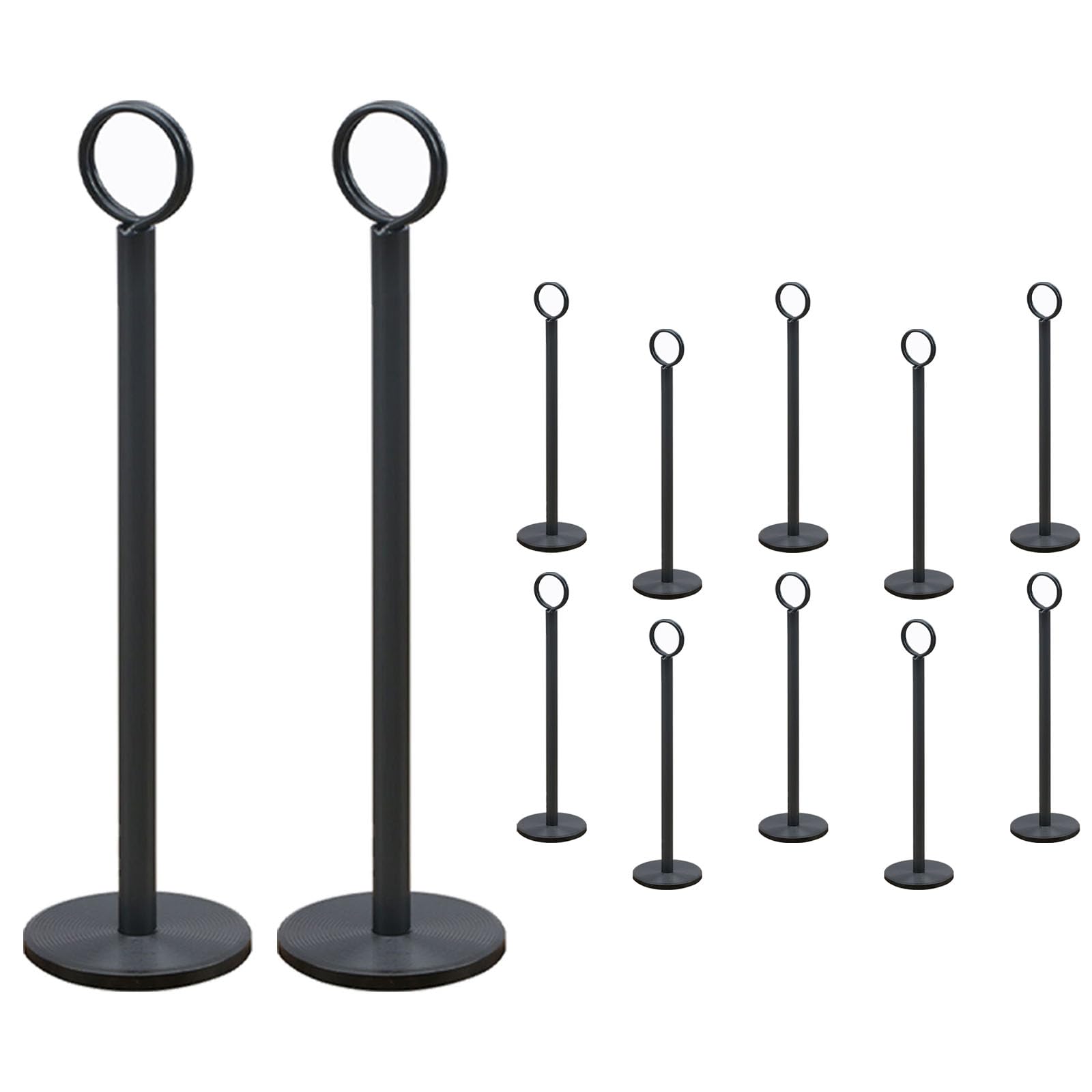 Uchwyt na numer stołu na przyjęcie weselne Metalowa okrągła podstawa Klips pierścieniowy Stojący pionowy stojak na stół 12pcs 200mm