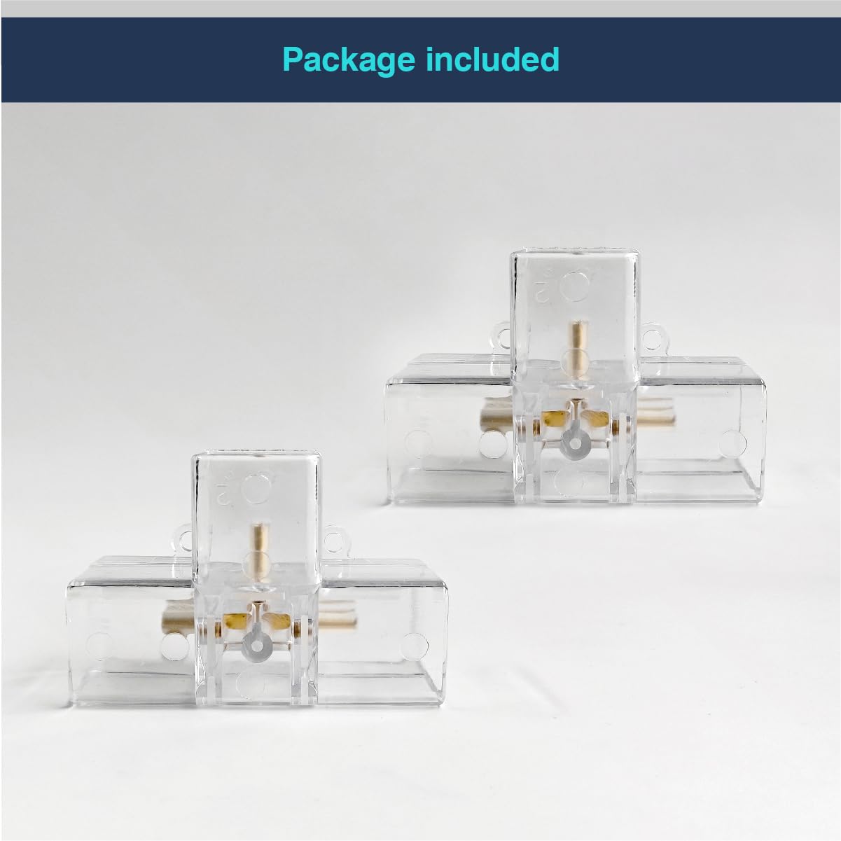 2 Pack Hexagon Garage Light Connectors 90 T-Connector 2 Pin 3 Way LED Garage Light Copper Pin DIY — view 7