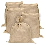 La Cordeline 5 Sacs Toile de Jute Naturelle 30 x 39 cm   Sac Réutilisable pour le stockage, Conservation, rangement Jardin, Cuisine, Déco