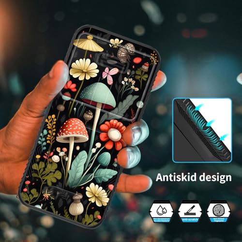 wiaekosef for Pixel 9/9 Pro Case Built in Slide Camera Lens Cover,Heavy Duty Shockproof Protection Dual Layer Case for Goolge Pixel 9/ Pixel 9 Pro 6.3 inch 2024,Mushroom Forest - image 5