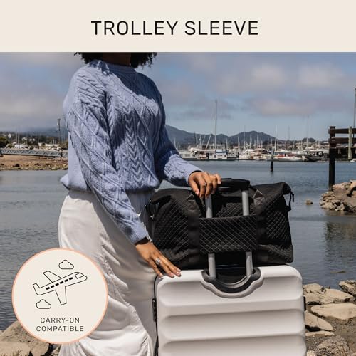 Image of Jadyn Lola Travel Bag, Weekender /Overnight Duffel, Gym Tote Bag for Women, Men, Diamond Black, One Size, Travel Duffel Bag
