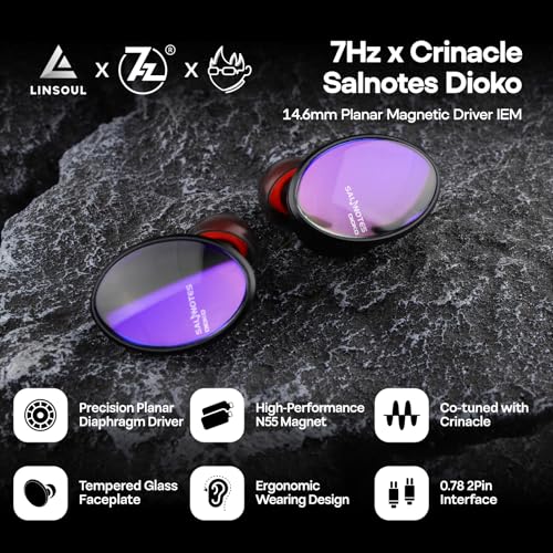Image of 7Hz x Crinacle Salnotes Dioko HiFi 14.6mm Planar Diaphragm Driver in Ear Earphone IEMs with CNC Aviation-Grade Aluminum Case, Detachable 4-Core Litz OCC Copper Cable for Audiophile Musician Studio