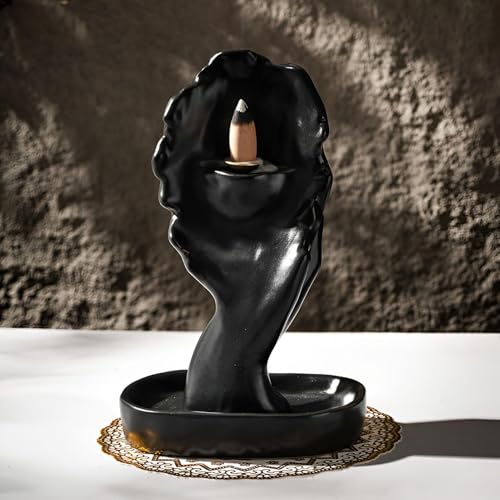 Porte-encens visage en céramique Teksome pour bâtonnets et cônes - 3