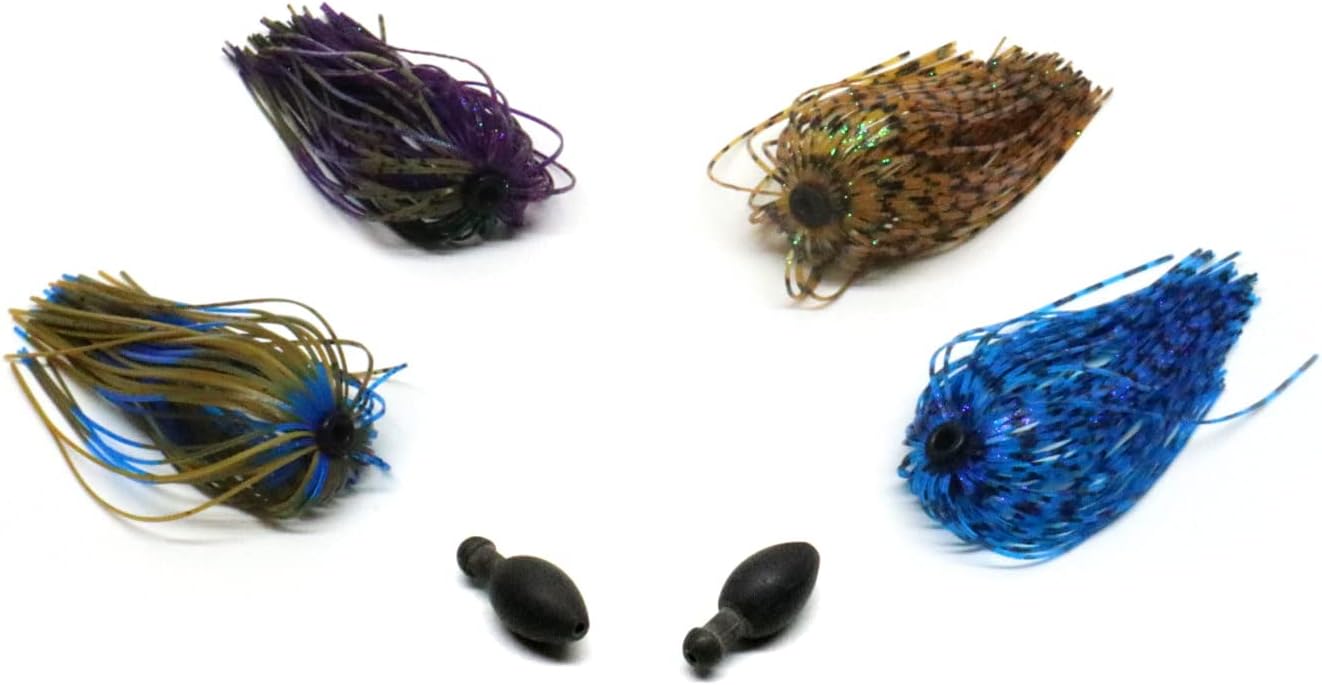 Harmony Fishing - Tungsten Skirted Punch Weight/Slither Rig MSS Kit [Pack of 2] (Modular Skirt System)