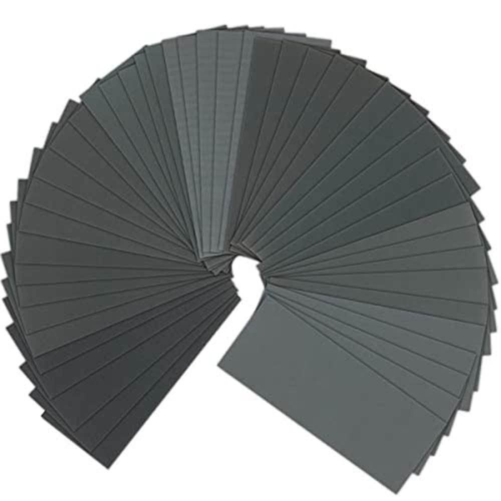 Papier abrasif à grain assorti pour la finition de meubles en bois, le ponçage du métal et le polissage automobile, ponçage à sec ou humide, grain 7000 20 pièces