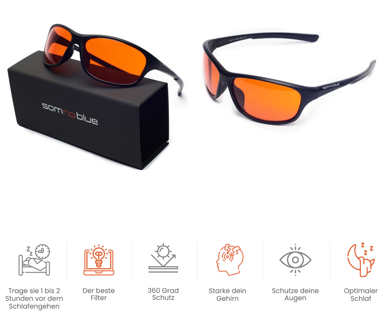 Blaulichtfilter-Brille Pro - Blueblocker-Brille – 99,9% Anti-Blaulicht - BIOHACKING-PRO – With Case