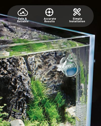 Image of Pawfly Acrylic CO2 Drop Checker for Aquarium, Fish Tank Carbon Dioxide Checker, CO2 Monitor Kit with Solution & Suction Cups, CO2 Detector, Aquarium CO2 Tester, CO2 Indicator for Planted Fish Tank
