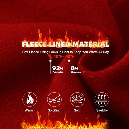 Image of DHSO Fleece Lined Leggings Women with Pockets - Thermal High Waisted Winter Warm Leggings Snow Weather Pants