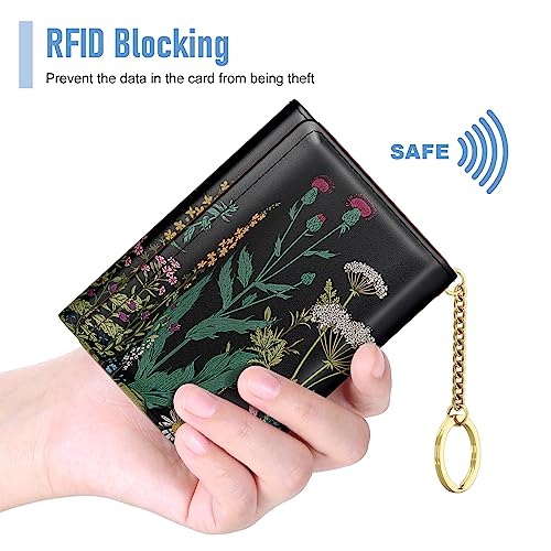 Image of Rouidr Women's Slim Leather Wallet, Dandelion, 4.25 x 3.35 x 0.7 in, 1.8 oz