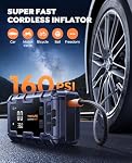 TREKURE 6000A Car Jump Starter with 160 PSI Air Compressor, 45W Charging Battery Booster Pack (All gas/12L Diesel), 10-in-1 Jump Starter Power Pack with LED Display, 600lm Lights