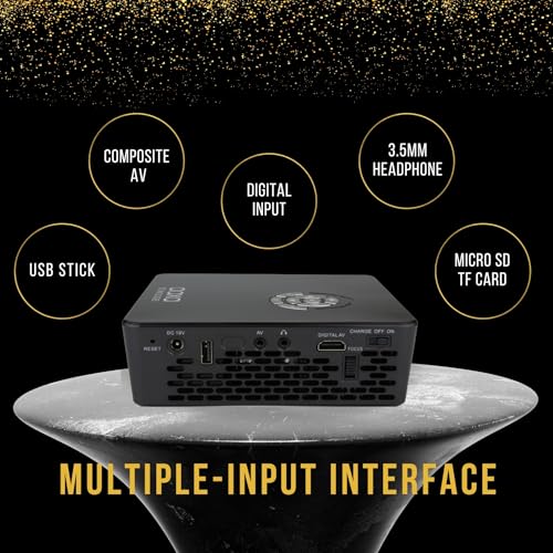 aaxa p5 led portable pico projector 300 lumen 1280x720p hd resolution 135 min battery 20000 hour led media player business