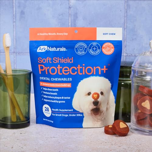 Image of Ark Naturals Soft Shield Brushless Toothpaste - Small Breeds, 12oz Bag - Soft-Baked Dog Dental Chew with Toothpaste Center - Prevent Plaque & Tartar and Freshen Breath with Dental Chews for Dogs