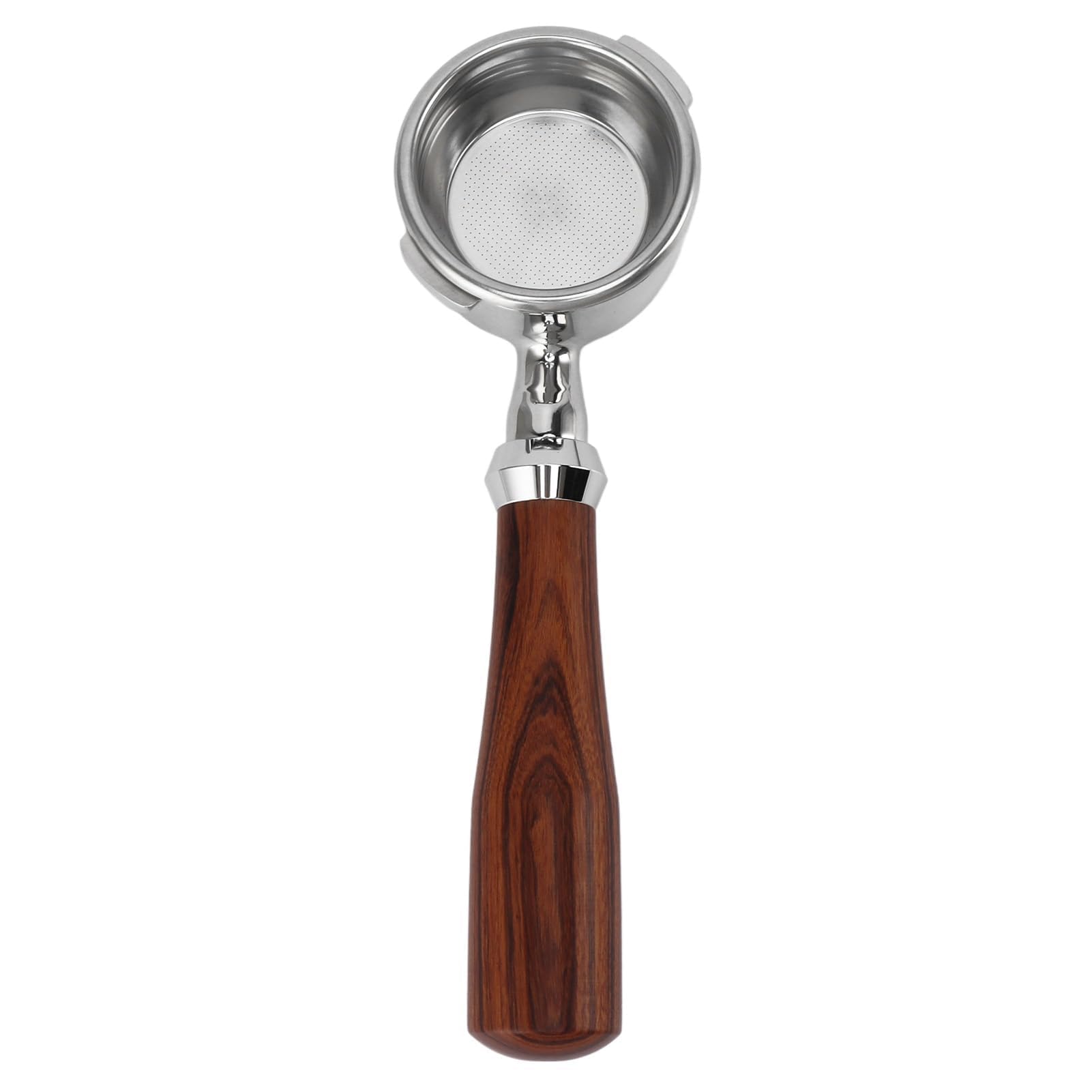 Pssopp Portafiltro sin Fondo de 58 Mm, Portafiltro sin Fondo de Doble Oreja Sostenible de Acero Inoxidable para Máquina Gaggia Classic (Mi clásico Palisandro)