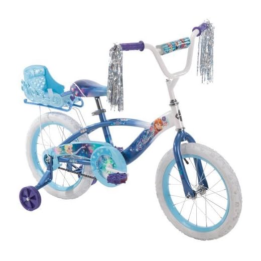 Huffy 12 Disney Frozen Elsa Girls Bike - Huffy bikes Huffy 16 Inches Girls 'Frozen' Bike with Doll Carrier Sleigh (Doll not Included) , Blue, With Training Wheels, Adjustable Seat, Durable