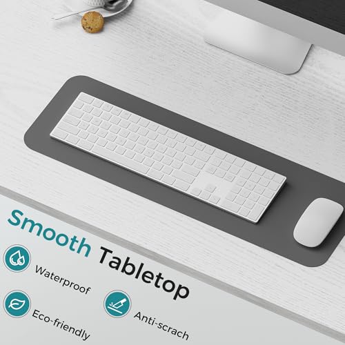 Image of DUMOS 47 Inch Computer Desk for Home Office, Modern Study Work Table Simple Modern Style for Bedroom Small Space, Writing Desks with X-Shaped Reinforcement, Wood White