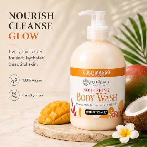 Image of Ginger Lily Farms Botanicals Body Wash, 16.9oz, Coco Mango