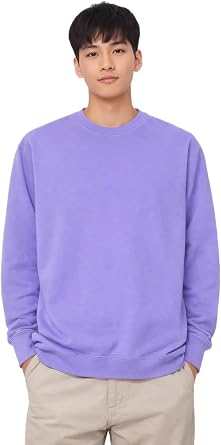 403 Pigmented Dyed Crewneck Pullover Sweatshirt Soft Handfeel 3 End Fleece 80% Cotton 20% Poly 9.5 Oz 340 GSM
