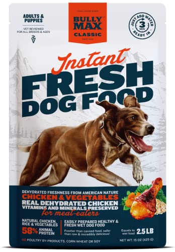 10 Best Dehydrated Raw Dog Food You Should Give to Your Dog 13 Instant Fresh Dog Food by Bully Max | Dehydrated Raw Dog Food for All Breeds and Ages | Can Dog Food Alternative | Natural Chicken Recipe Complete Meal or Dog Food Topper | Makes 2.5 Lb Wet Food