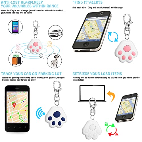 8 Pcs Smart Gps Dog Tracker Kids Gps Keychain Tracker Trackable Key Finders Cute Pet Locator Portable Tracking Devices For Kids Pets Dog Cat Collar Wallet Luggage Smart Phone #TOP5