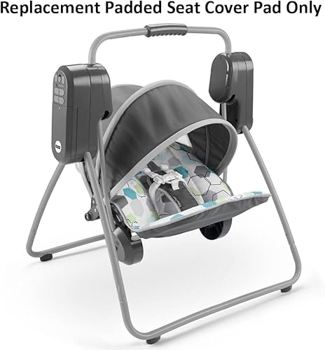 Miniatura 2 de Pieza de repuesto para columpio de bebé Fisher-Price On-The-Go - GKH40  Almohadilla acolchada de repuesto para asiento  Estampado hexagonal azul,