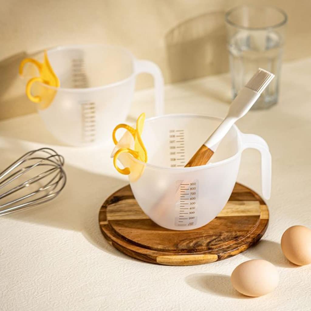 pcs Tarte Passoire Tasses À Mesurer avec Échelle Grande Capacité De Qualité Alimentaire Tasses À Mesurer Cuisson en Plastique Tasses À Battre Les Oeufs (1000 ML)