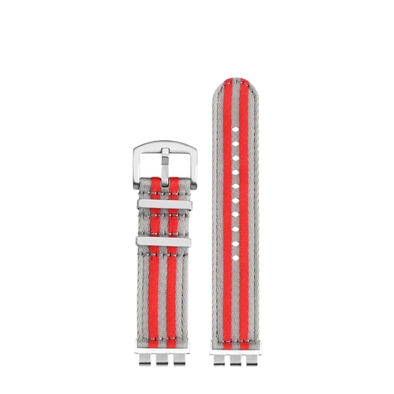 Correa transpirable de nailon para Swatch de 21 mm con conectores anticaída 6