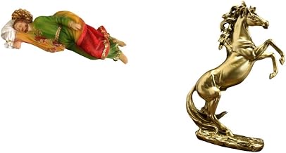 Fenteer Joseph Statue Sleeping Joseph Figurine Resin Horse Statue Standing Horse Ornament Retro Resin Material Suitable for Gift Giving Home Decoration Office