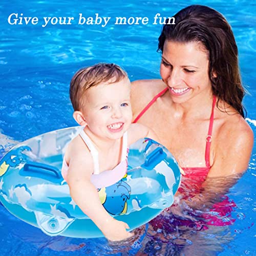 Aiyuencici Baby Swimming Float, Inflatable Floatie Raft With Handle Safety Seat, Children Waist Float Ring Kids Water Bathtub Beach Party Toys, Toddler Swim Ring For 4-48 Months (Blue Elephant) #TOP4