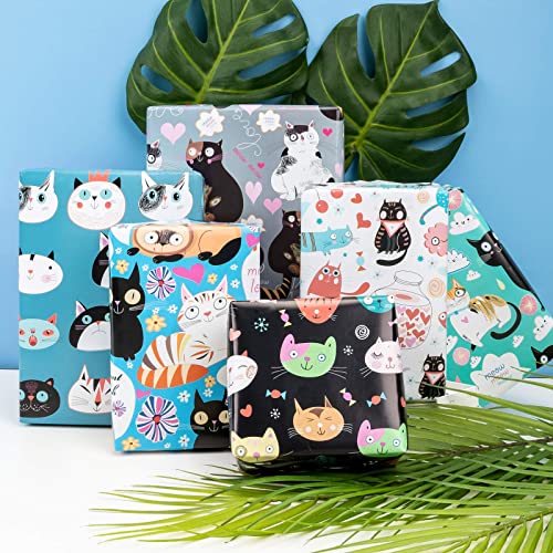 MAYPLUSS Wrapping Paper Large Sheet - Folded Flat - 6 Different Cat Design (45.2 sq. ft.ttl.) - 27.5 inch X 39.4 inch Per Sheet - Thumbnail 6