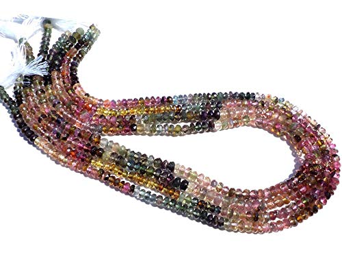 Tourmaline multicolore naturelle à facettes de 4mm pour fabrication de bijoux artisanaux - 3