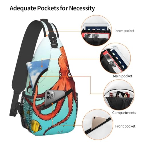Bolso cruzado Giant Octopus para hombre y mujer miniatura 4