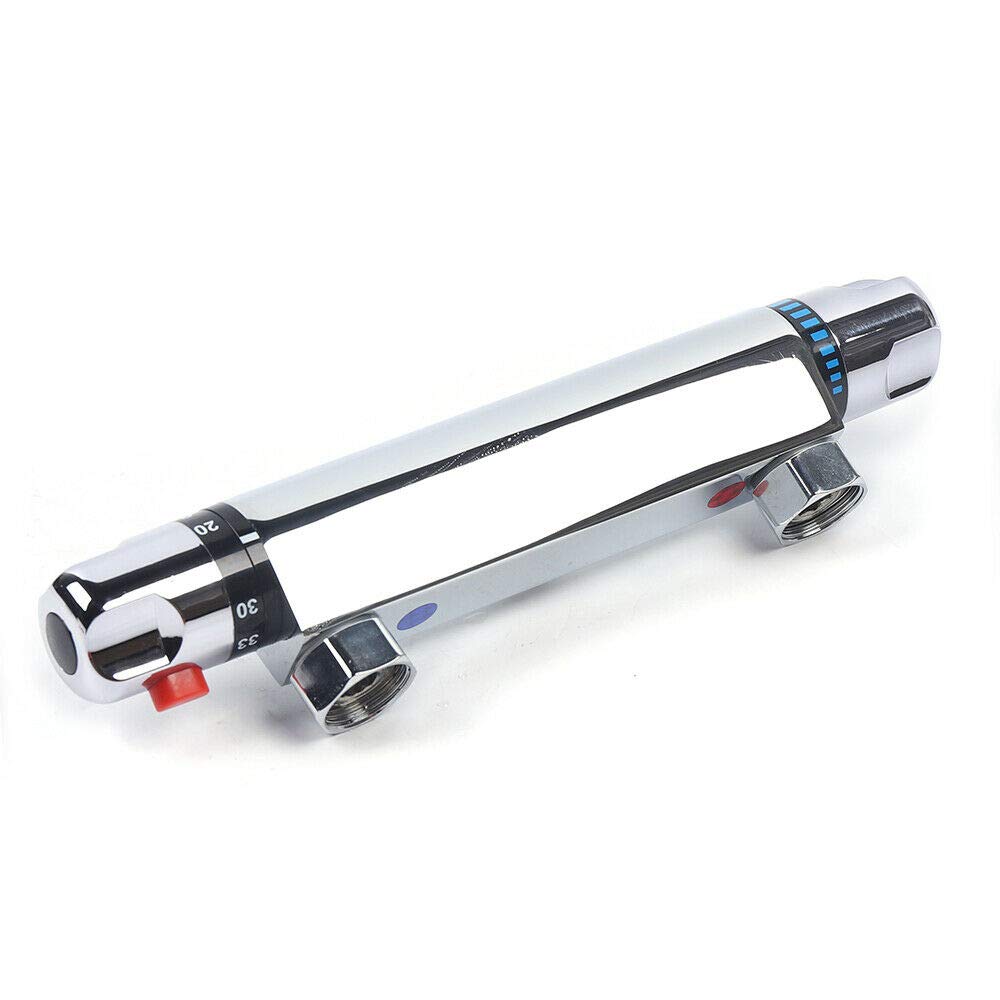Duschthermostat Duscharmatur mit 38℃ Sicherheitssperre Heiß- und Kaltwassermischer Konstanter Temperatur regelbereich 20-55 ° C für Badezimmer fit 1/2 Hoses