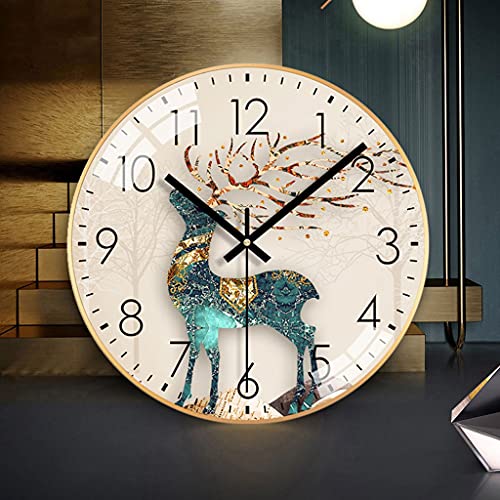 Reloj de pared alces redondo silencioso para decoración moderna de sala de estar en color B 5