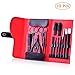 Produktbild MOXIN 15-teilig Maniküre Nagelknipser Set, Edelstahl Professionelles Pediküre-Set für Dicke und Durch Pilzbefall Eingewachsene Fußnägel Reise Beauty Kit mit Lederetui,Schwarz,15 Pieces