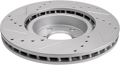 Miniatura 5 de Juego de rotores de freno recubiertos ranurados perforados delanteros de rendimiento para Subaru Impreza