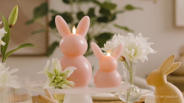 Amazon.com: Luminara Easter Bunny Candle- Dusky Rose 4.5