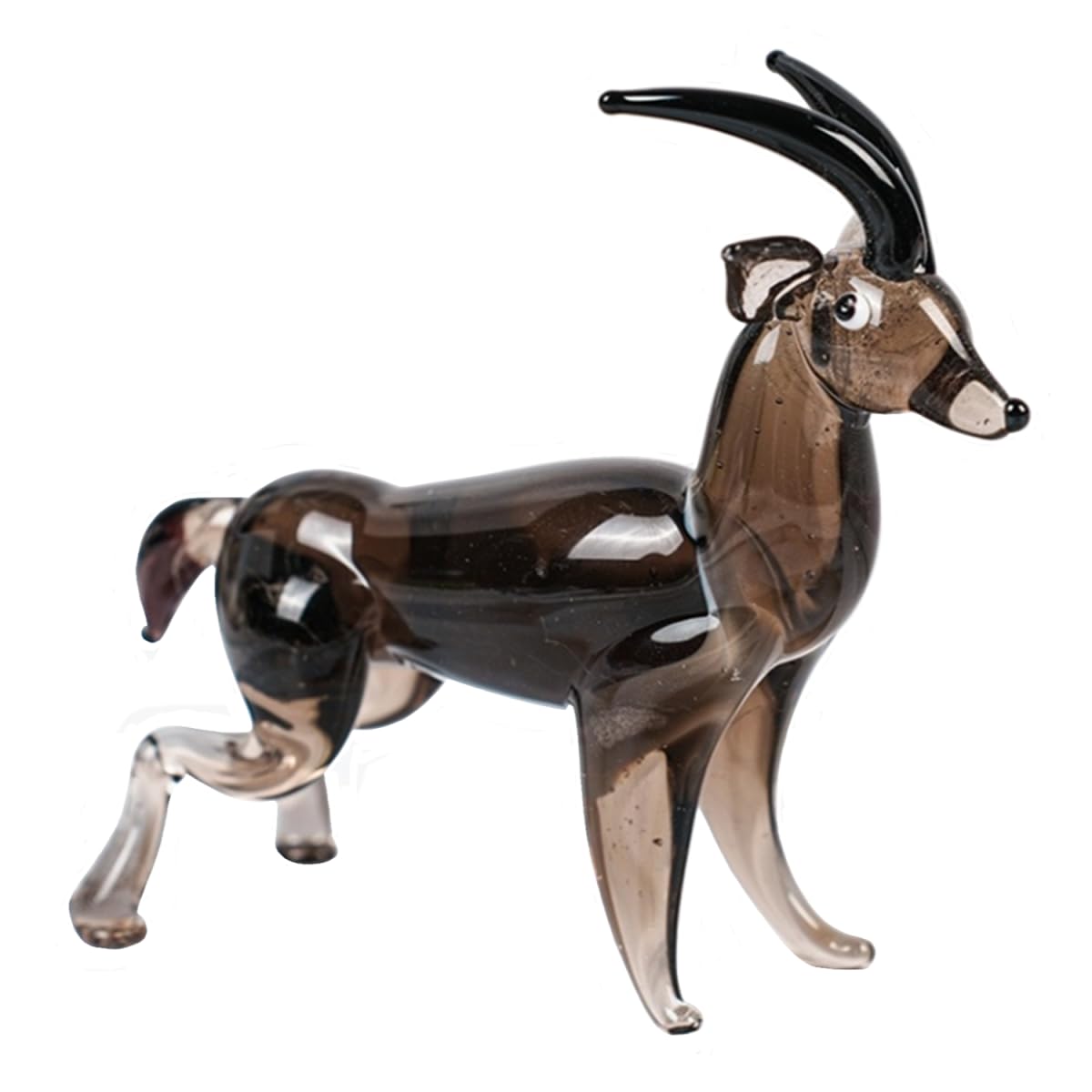 ZDHC Cute Antelope Figurine Art Hand Blown Glass Animal Sculpture Collectible Desktop Crystal Wild Life Ornaments for Centerpiece Home Office Display Decor Craft