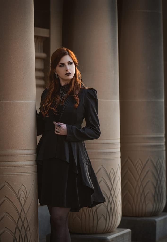 Scarlet Darkness Steampunk Jacket Women Gothic Long Jacket Renaissance Victorian Pirate Coat - Image 3