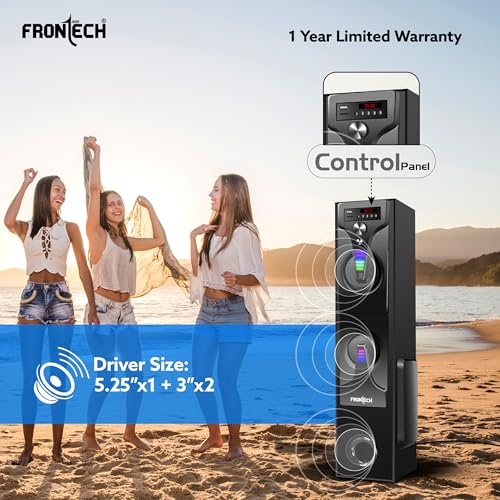 FRONTECH CRUX-165 Series 60 Watt Tower Speaker with Bluetooth 5.0 Wireless Technology with LED Digital Display and USB Port and Wired Mic for Karaoke with Volume Control (SW-0165) 8 5174qlKTCQL