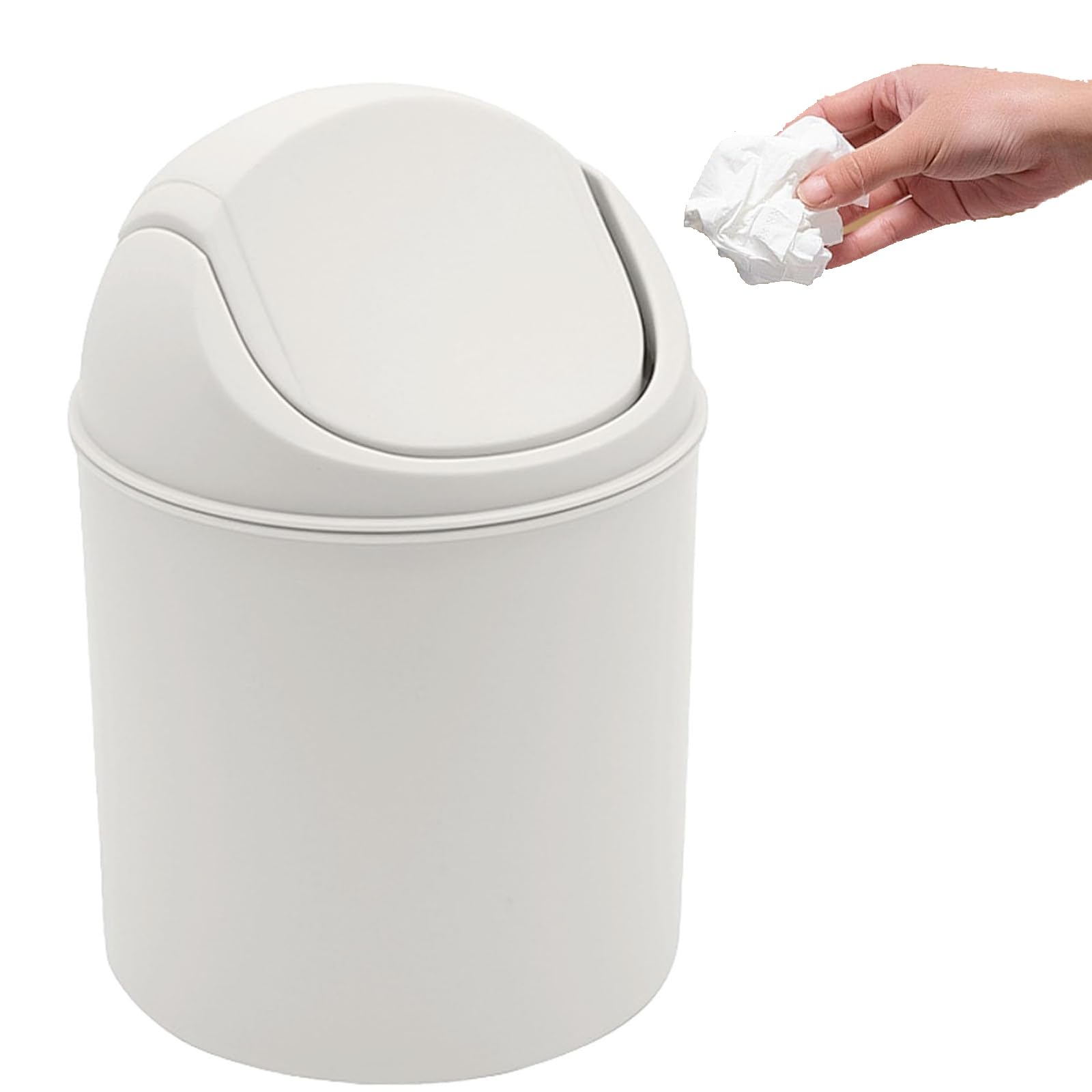 Mini Trash Can with Lid - Removable Small Garbage Can for Office Childrens Room Dressing Table Living Room