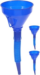 MUELODSIC 3 Piezas Herramienta De Embudo De Combustible Herramienta Limpiadora De Boquilla De Manguera Embudos Para Llenar Botellas Embudo Para Verter Gasolina Embudo Ancho Azul El Plastico