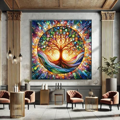 Tableau mosaïque Arbre de Vie décoration zen spirituelle